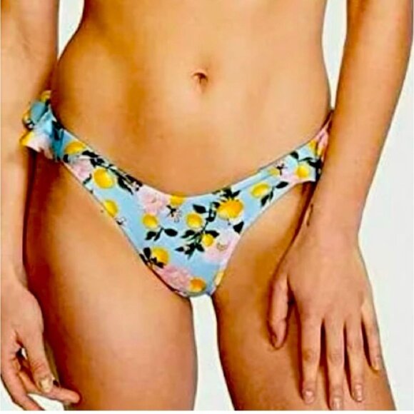 Victoria’s Secret Blue Lemon Ruffle One Shoulder Swim Top and Bottom Bikini CHEE - Picture 2 of 16
